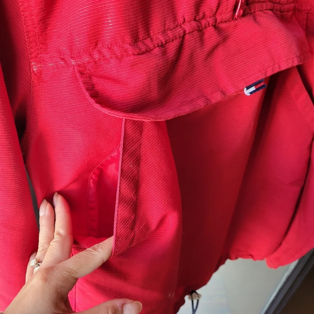 VINTAGE Tommy Hilfiger Tommy 90's/Y2K Red Anorak Jacket Size XS Hooded Zipper - Picture 4 of 16